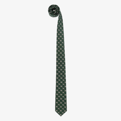 Gucci-ربطة عنق حرير لون أخضر للأولاد  | Childrensalon