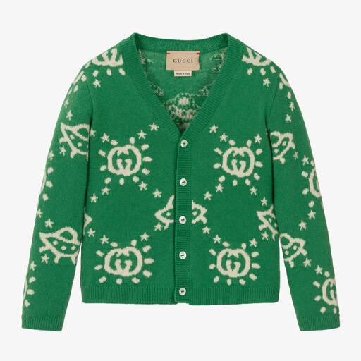 Gucci-Grüne G Strickjacke aus Wolle für Jungen | Childrensalon