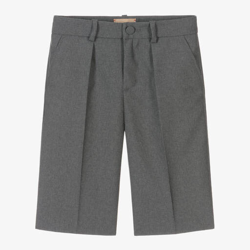 Gucci-Boys Grey Wool Shorts | Childrensalon