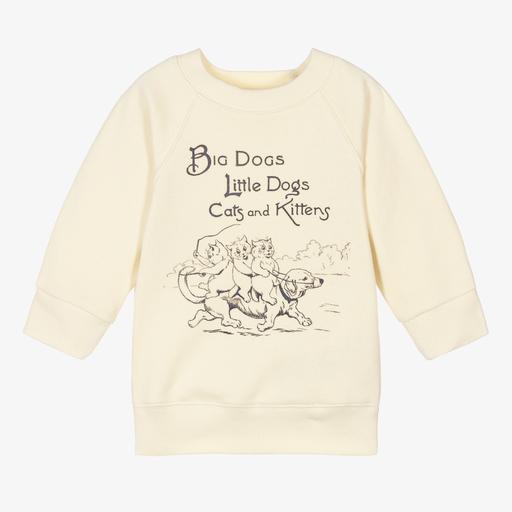 Gucci-Elfenbeinfarbenes Baumwoll-Sweatshirt (J) | Childrensalon