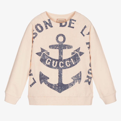 Gucci-Boys Ivory Logo Sweatshirt | Childrensalon