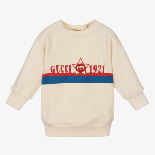 Gucci-Boys Ivory Logo Sweatshirt | Childrensalon
