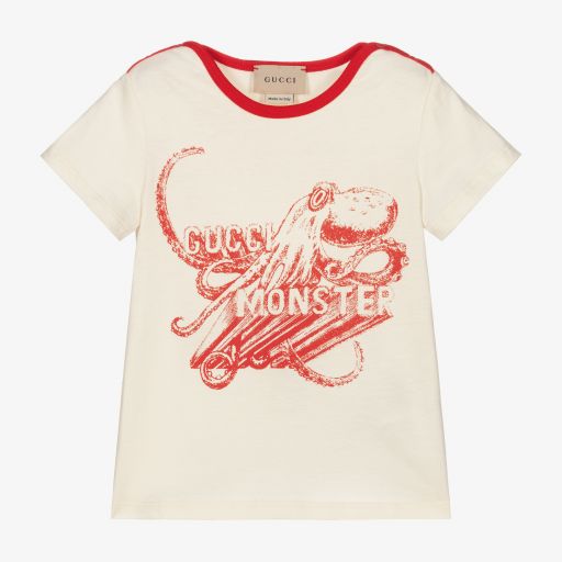 Gucci-Boys Ivory Monster T-Shirt  | Childrensalon