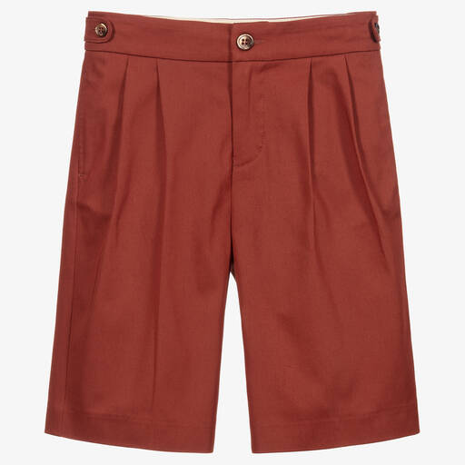Gucci-Brown Cotton Bermuda Shorts | Childrensalon
