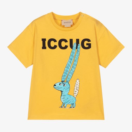 Gucci-Gelbes T-Shirt mit Print | Childrensalon