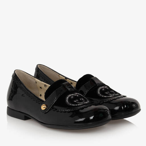 Gucci-Girls Black Patent Leather Loafers | Childrensalon