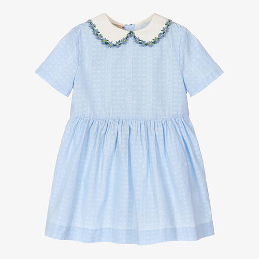 Gucci-Голубое платье из хлопкового поплина | Childrensalon