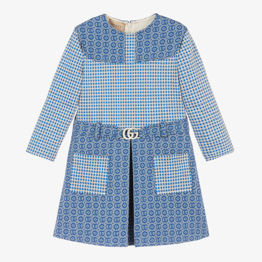 Gucci-Blaues Jacquard-Kleid für Mädchen | Childrensalon