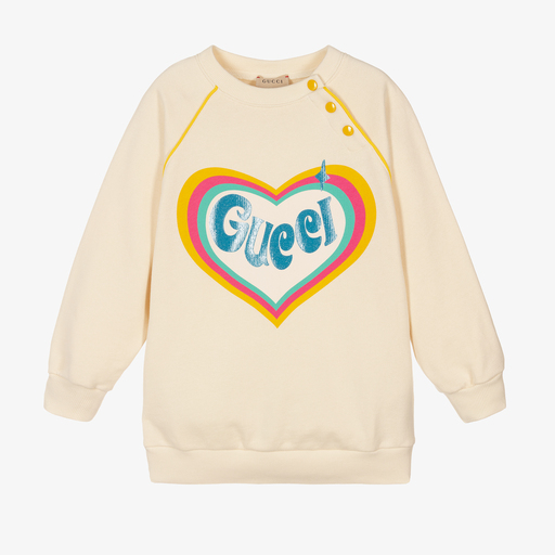 Gucci-Girls Ivory Cotton Sweatshirt | Childrensalon
