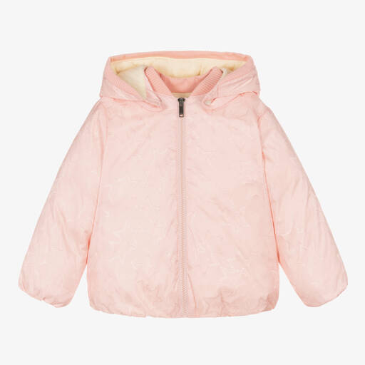 Gucci-Girls Pink Double G Down Puffer Jacket | Childrensalon