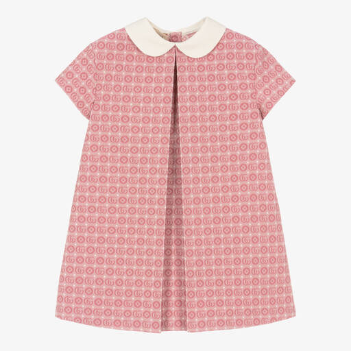 GUCCI Kids - Interlocking G Cotton Dress, Size 8, Pink, Ready-to-wear