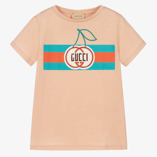 Gucci-Girls Pink Logo T-Shirt | Childrensalon