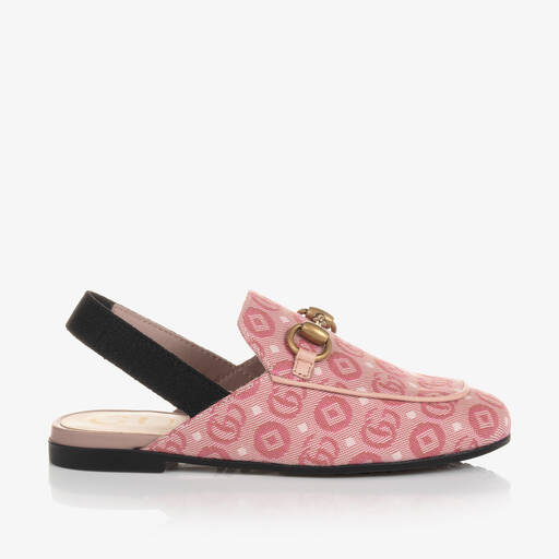 Gucci-Girls Pink Slip-on Loafers | Childrensalon