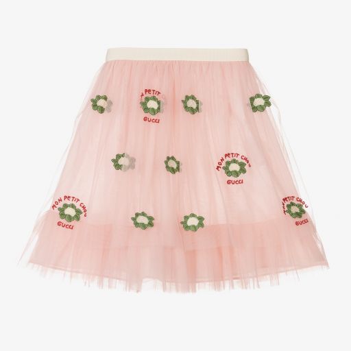 Gucci-Girls Pink Tulle Skirt | Childrensalon