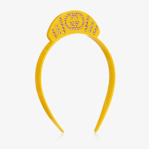 Gucci-Girls Yellow Interlocking G Hairband | Childrensalon