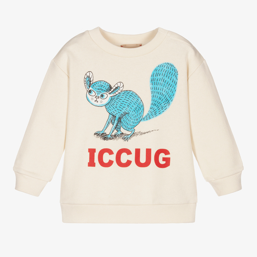 Gucci-Ivory Logo Baby Sweatshirt | Childrensalon