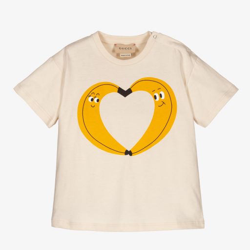 Gucci-Elfenbeinfarbenes Nina Dzyvulska T-Shirt  | Childrensalon