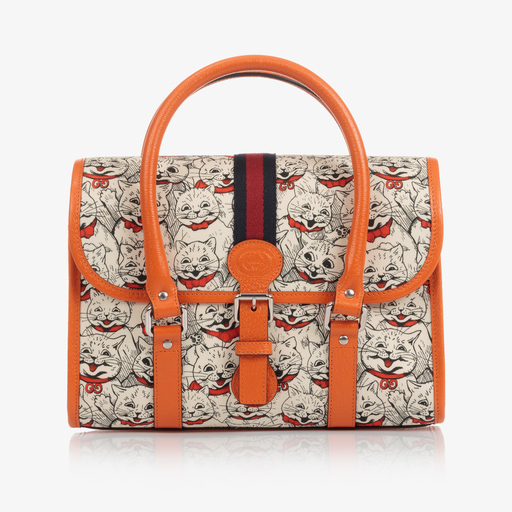 Gucci-Handtasche in Elfenbein und Orange (27 cm) | Childrensalon