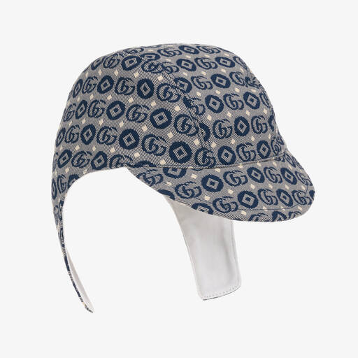 Gucci-Navy Blue Logo Baby Hat | Childrensalon