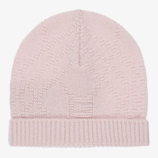 Gucci-Pink Knitted Cashmere Baby Hat | Childrensalon