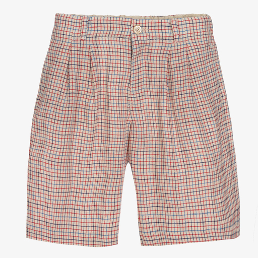 Gucci-Red Check Bermuda Shorts | Childrensalon