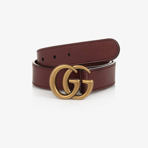 Gucci-Red Leather GG Belt | Childrensalon
