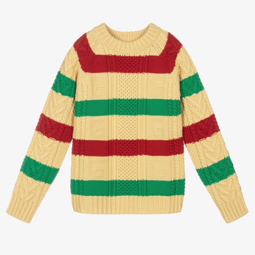 Gucci-Teen Boys Beige Wool Sweater | Childrensalon