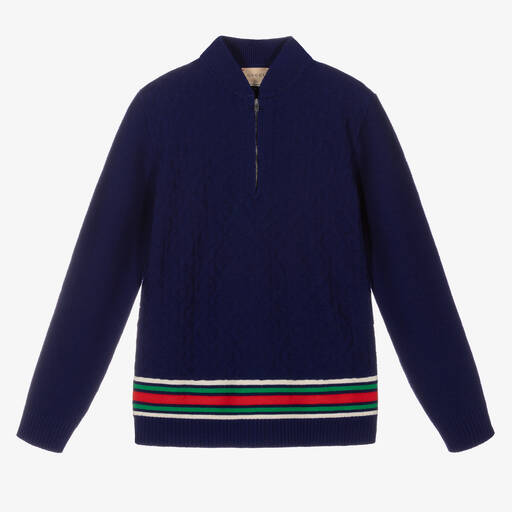 Gucci-Teen Boys Blue Rhombi Sweater | Childrensalon