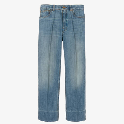 Gucci-Teen Boys Blue Straight Leg Denim Jeans | Childrensalon