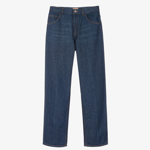 Gucci-Blaue Teen Jeans mit weitem Bein (J) | Childrensalon
