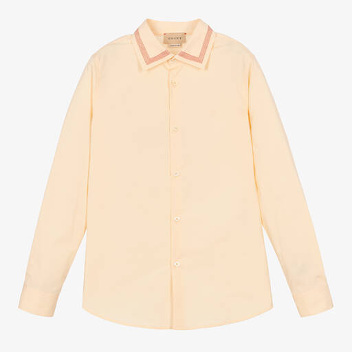 Gucci-Elfenbeinfarbenes Teen Baumwollhemd (J) | Childrensalon