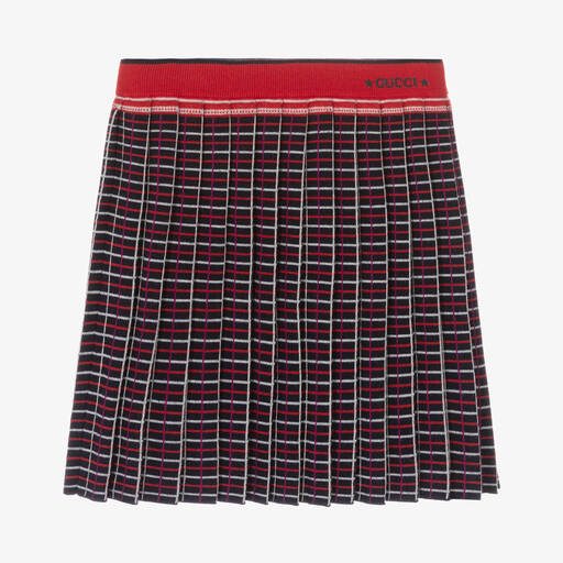 Gucci-Сине-красная шерстяная юбка | Childrensalon
