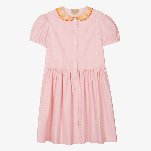 Gucci-Teen Girls Pink Cotton Guccily Dress | Childrensalon