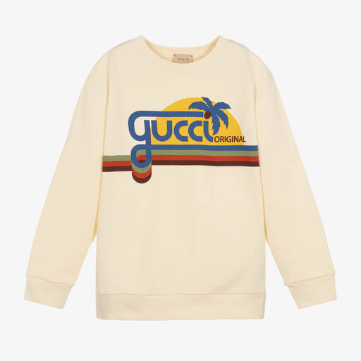 Gucci-Sonnenuntergang-Sweatshirt Elfenb. | Childrensalon