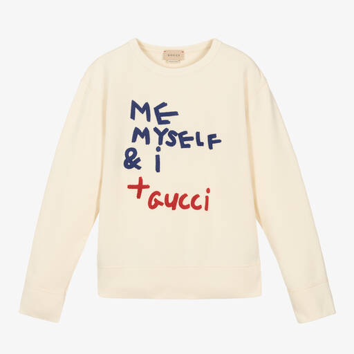 Gucci-Teen Ivory Cotton Sweatshirt | Childrensalon