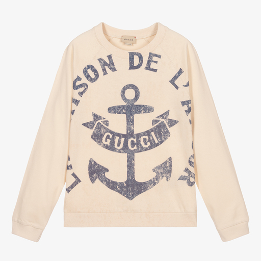 Gucci-Teen Ivory Logo Sweatshirt | Childrensalon