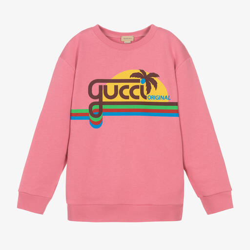 Gucci-Rosa Sweatshirt mit Sonnenuntergang | Childrensalon