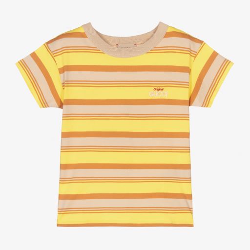 Gucci-T-shirt jaune rayé en coton | Childrensalon