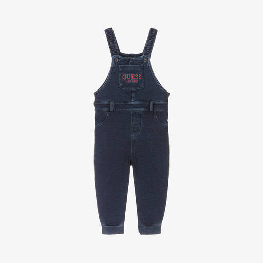 Guess-Baby Boys Blue Cotton Dungarees | Childrensalon