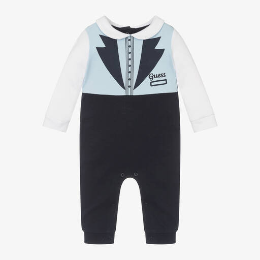 Guess-Pyjama bleu en coton bébé garçon | Childrensalon
