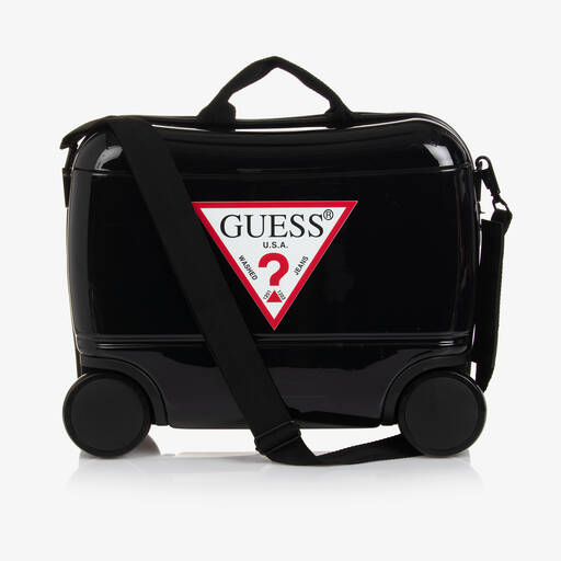 Guess-Black Wheeled Suitcase (38cm) | Childrensalon
