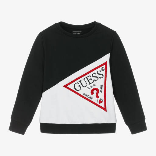 Guess-Boys Black Cotton Triangle Sweatshirt | Childrensalon
