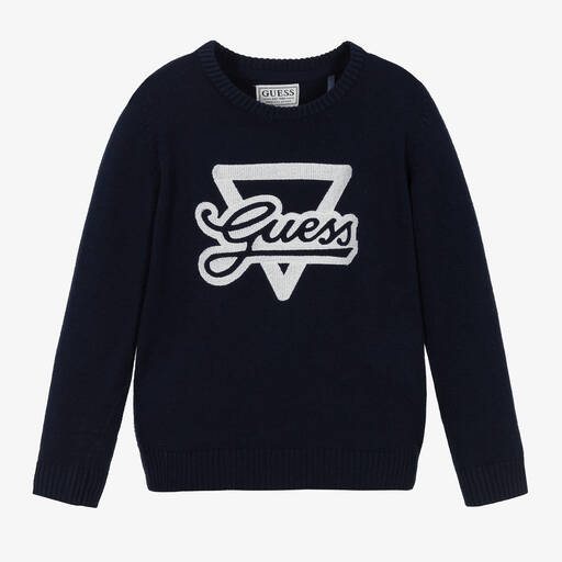 Guess-Boys Blue Cotton & Modal Sweater | Childrensalon