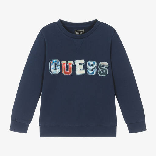 Guess-Boys Blue Cotton Sweatshirt | Childrensalon
