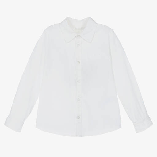 Guess-Boys White Cotton Poplin Shirt  | Childrensalon