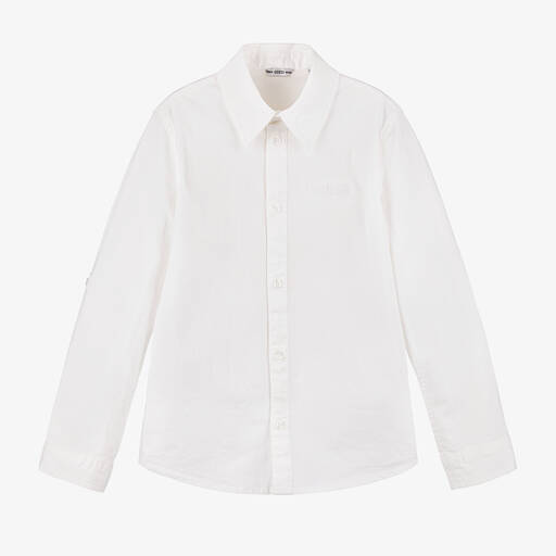 Guess-Boys White Cotton Shirt | Childrensalon