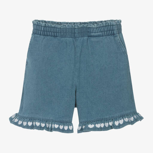 Guess-Girls Blue Cotton Shorts | Childrensalon