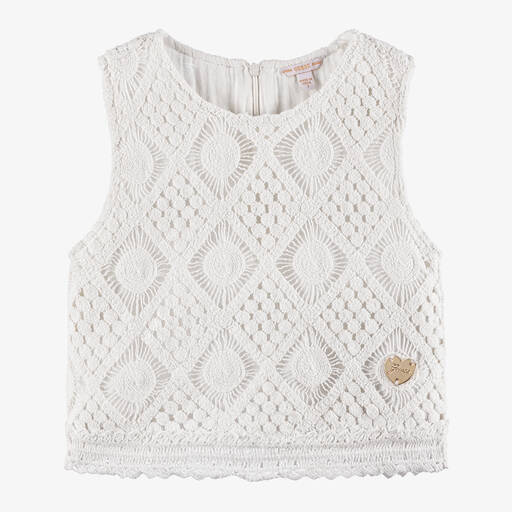 Guess-Girls Ivory Crochet Top | Childrensalon