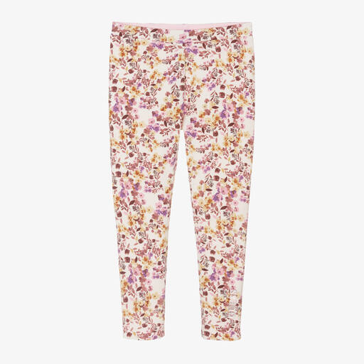 Guess-Girls Pink Floral Print Reversible Leggings | Childrensalon