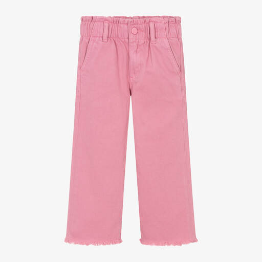 Guess-Girls Pink Wide-Leg Denim Jeans | Childrensalon